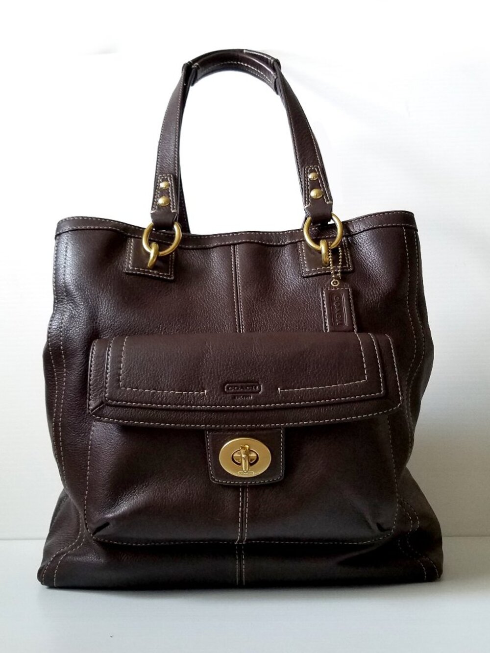 Coach Penelope Brown Leather Tote Bag #F19264